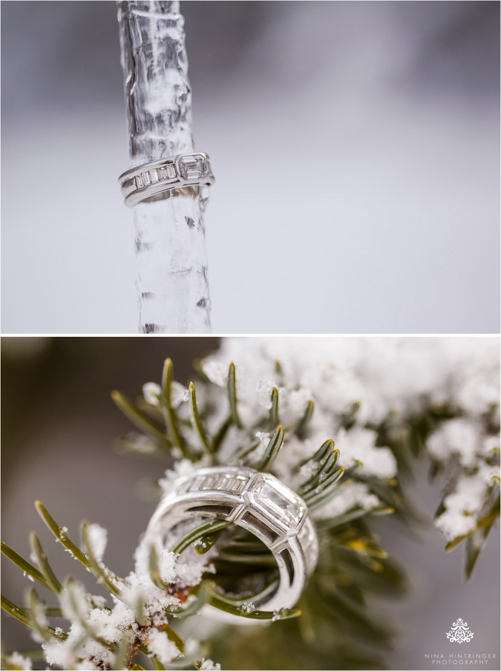 beautiful engagement ring in a winter wonderland at the Verwalltal near st. anton am arlberg - Blog of Nina Hintringer Photography - Wedding Photography, Wedding Reportage and Destination Weddings