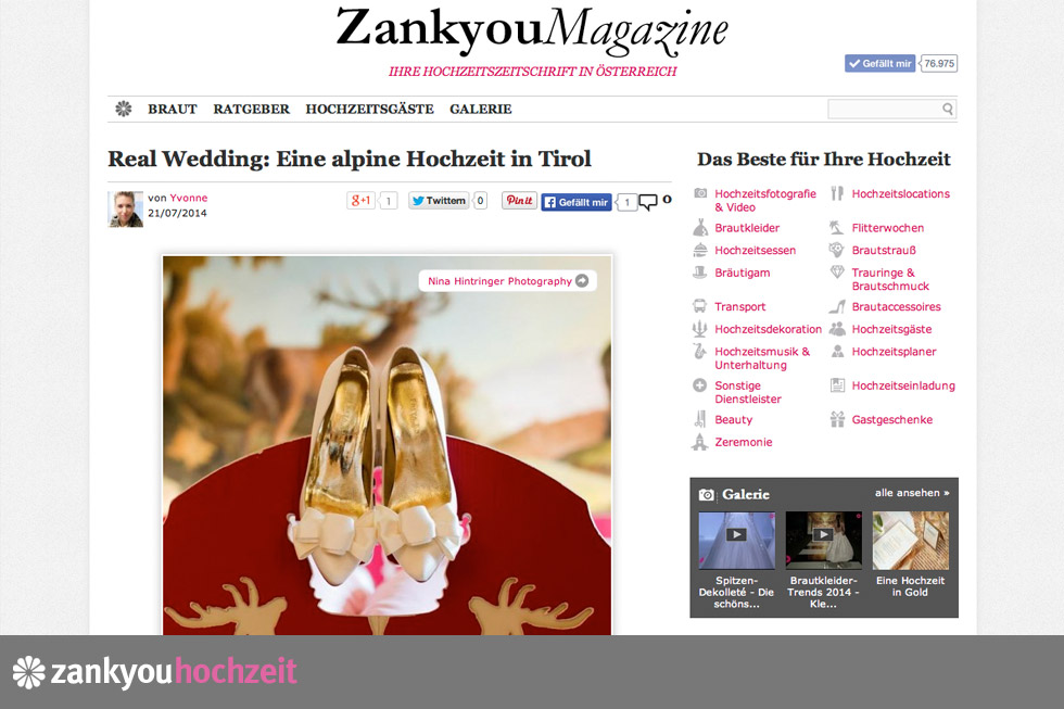 Published Online | Zankyou Magazine | Real Wedding - Blog of Nina Hintringer Photography - Wedding Photography, Wedding Reportage and Destination Weddings