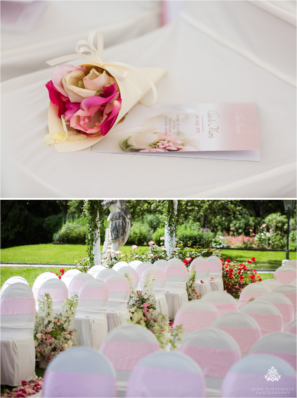 Seating and flowers at Schloss Prielau, Zell am See, Salzburg, Austria - Blog of Nina Hintringer Photography - Wedding Photography, Wedding Reportage and Destination Weddings