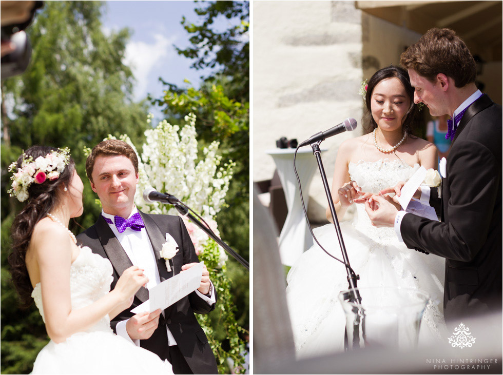 Saying I DO outdoors at Schloss Prielau, Zell am See, Salzburg, Austria - Blog of Nina Hintringer Photography - Wedding Photography, Wedding Reportage and Destination Weddings