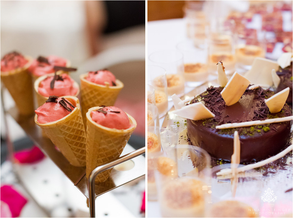 Sorbet and cake at Schloss Prielau, Zell am See, Salzburg, Austria - Blog of Nina Hintringer Photography - Wedding Photography, Wedding Reportage and Destination Weddings