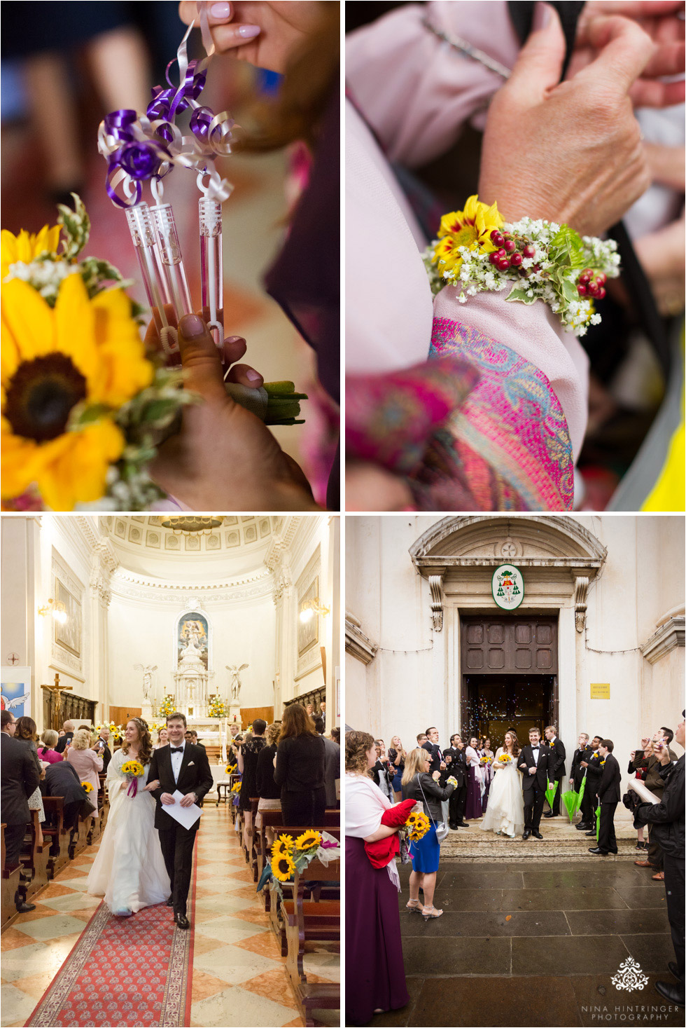 Bride and groom leaving the church as husband and wife, Bassano del Grappa, Italy - Blog of Nina Hintringer Photography - Wedding Photography, Wedding Reportage and Destination Weddings