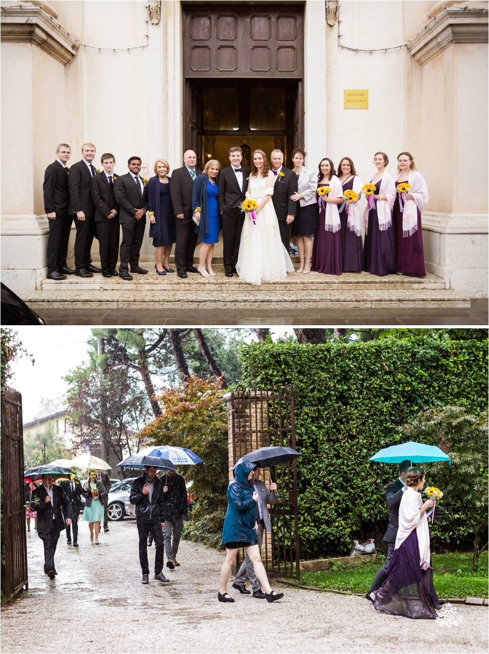 Wedding party at church and arriving at the venue Villa Damiani, a 400+ year old home in the country side of Bassano del Grappa, Italy - Blog of Nina Hintringer Photography - Wedding Photography, Wedding Reportage and Destination Weddings