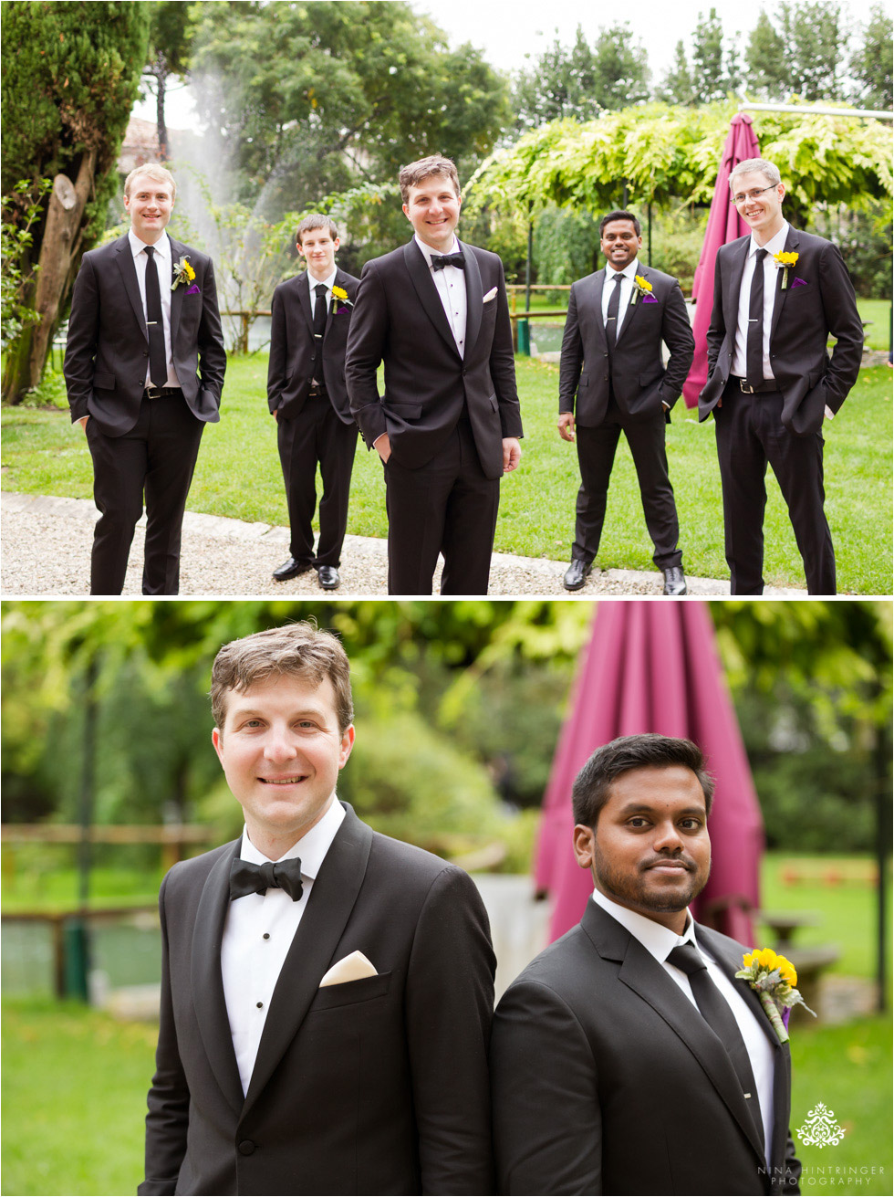 Groomsmen at Villa Damiani in Bassano del Grappa, Italy - Blog of Nina Hintringer Photography - Wedding Photography, Wedding Reportage and Destination Weddings