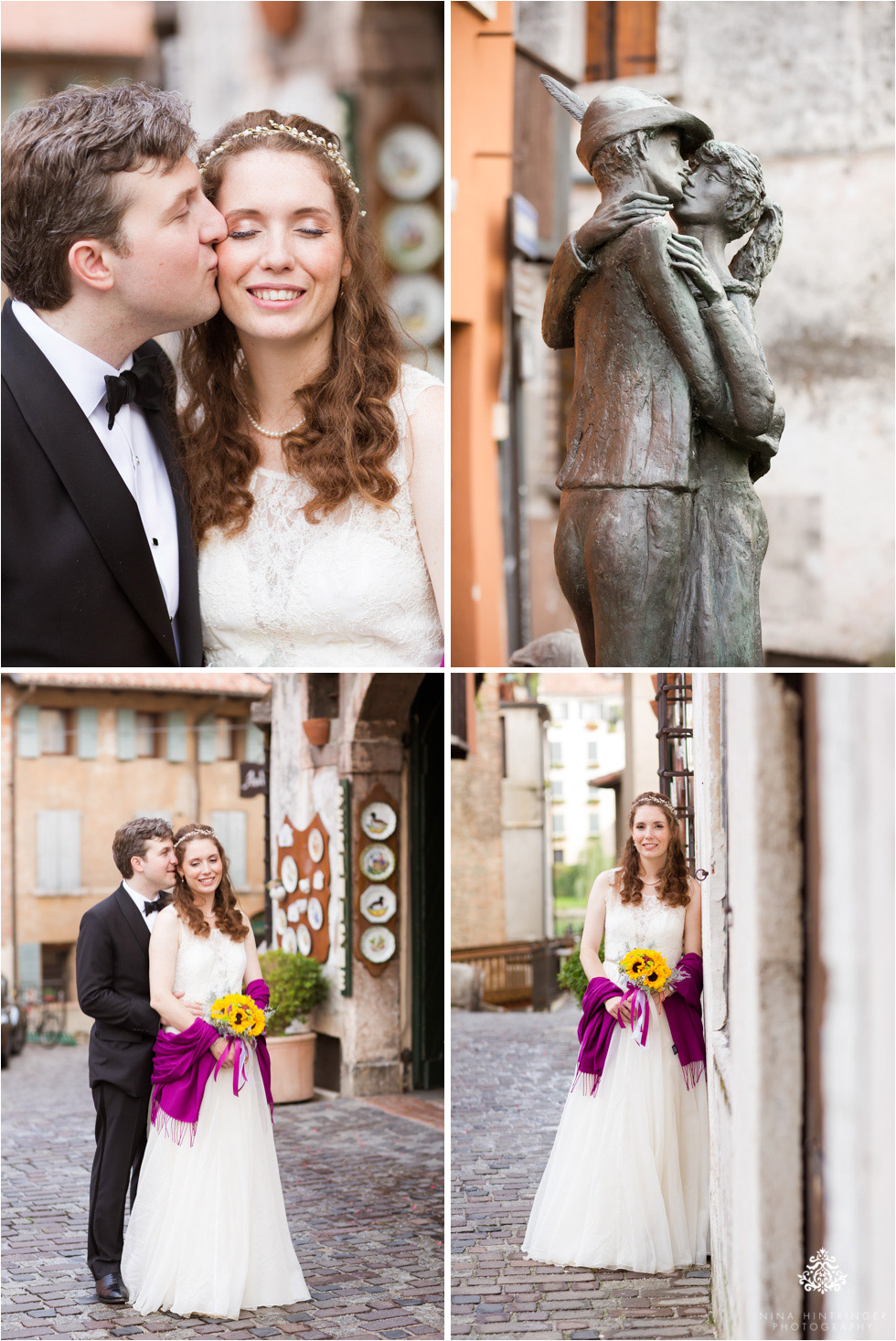 Wedding couple portraits in a beautiful historic town,  Bassano del Grappa, Italy - Blog of Nina Hintringer Photography - Wedding Photography, Wedding Reportage and Destination Weddings