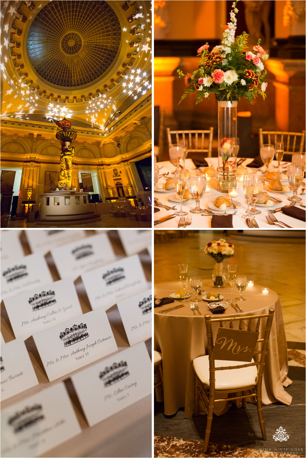 Wedding decoration at Please Touch Museum in Hamilton hall in Philadelphia, Pennsylvania - Blog of Nina Hintringer Photography - Wedding Photography, Wedding Reportage and Destination Weddings