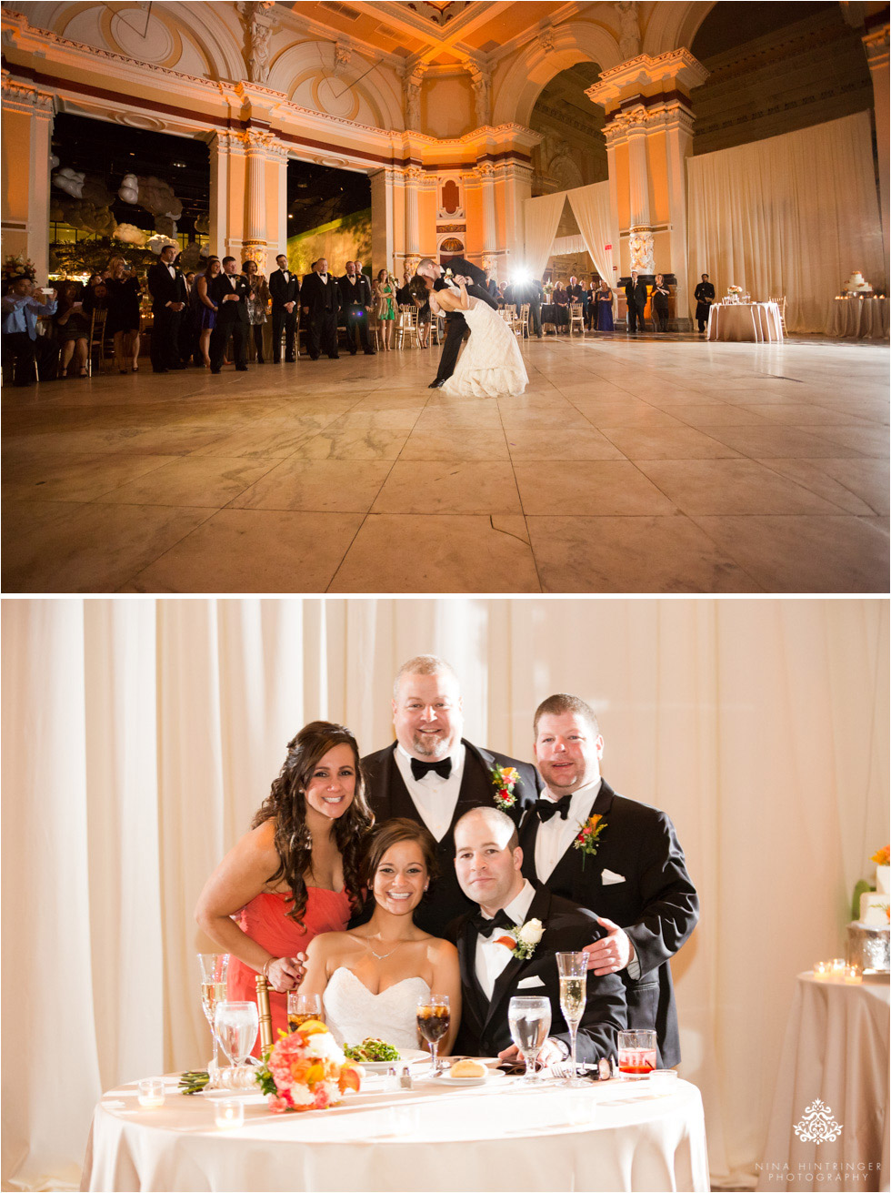 Bride and grooms first dance at Please Touch Museum in Hamilton hall in Philadelphia, Pennsylvania - Blog of Nina Hintringer Photography - Wedding Photography, Wedding Reportage and Destination Weddings