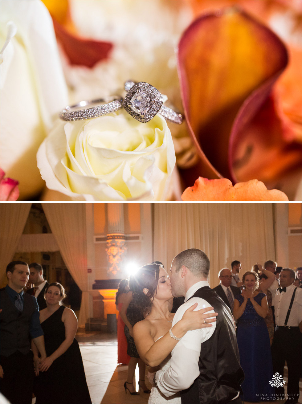 Rings and bridal couple at Please Touch Museum in Hamilton hall in Philadelphia, Pennsylvania - Blog of Nina Hintringer Photography - Wedding Photography, Wedding Reportage and Destination Weddings