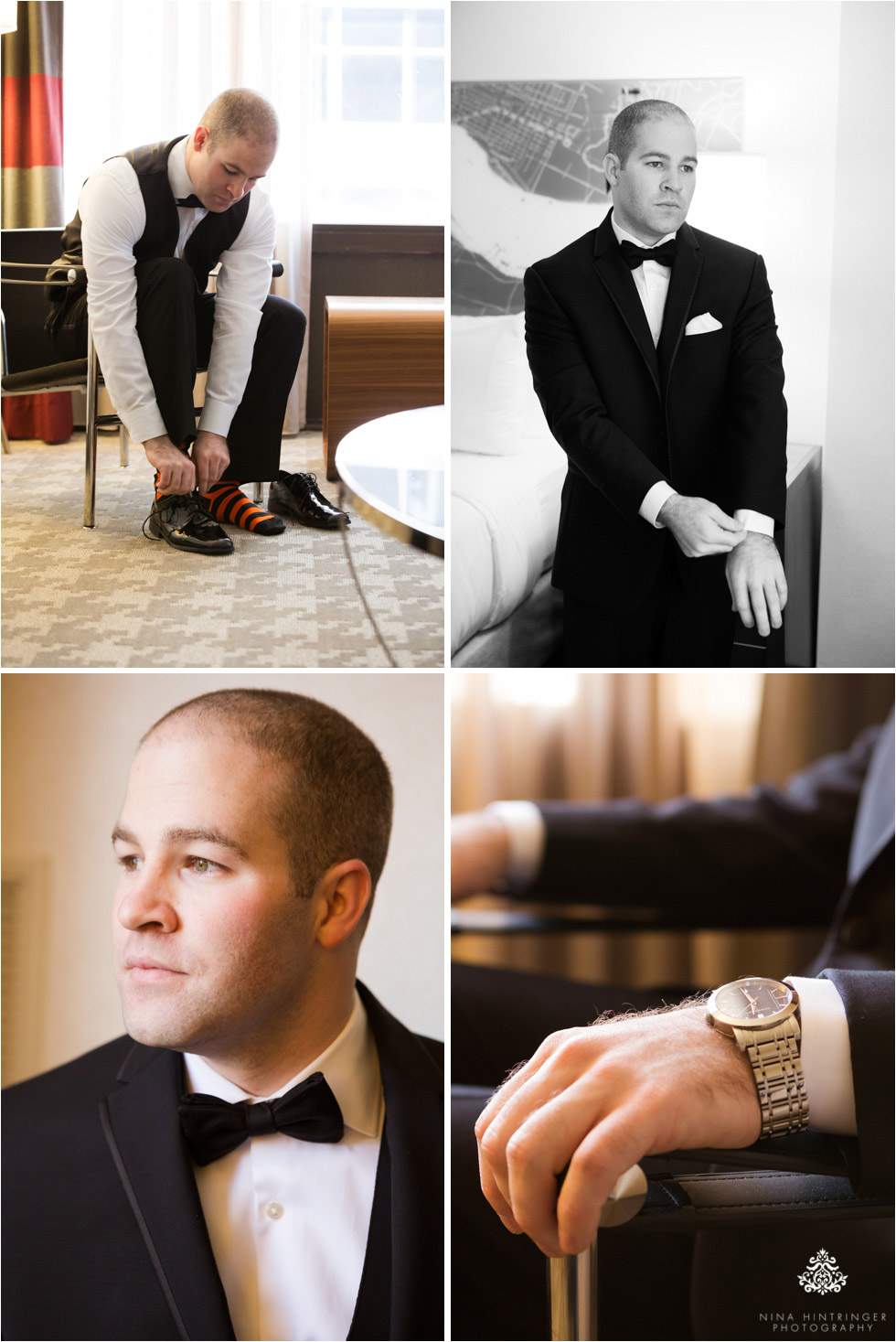 Groom getting ready at Sonesta Hotel in Philadelphia, Pennsylvania - Blog of Nina Hintringer Photography - Wedding Photography, Wedding Reportage and Destination Weddings