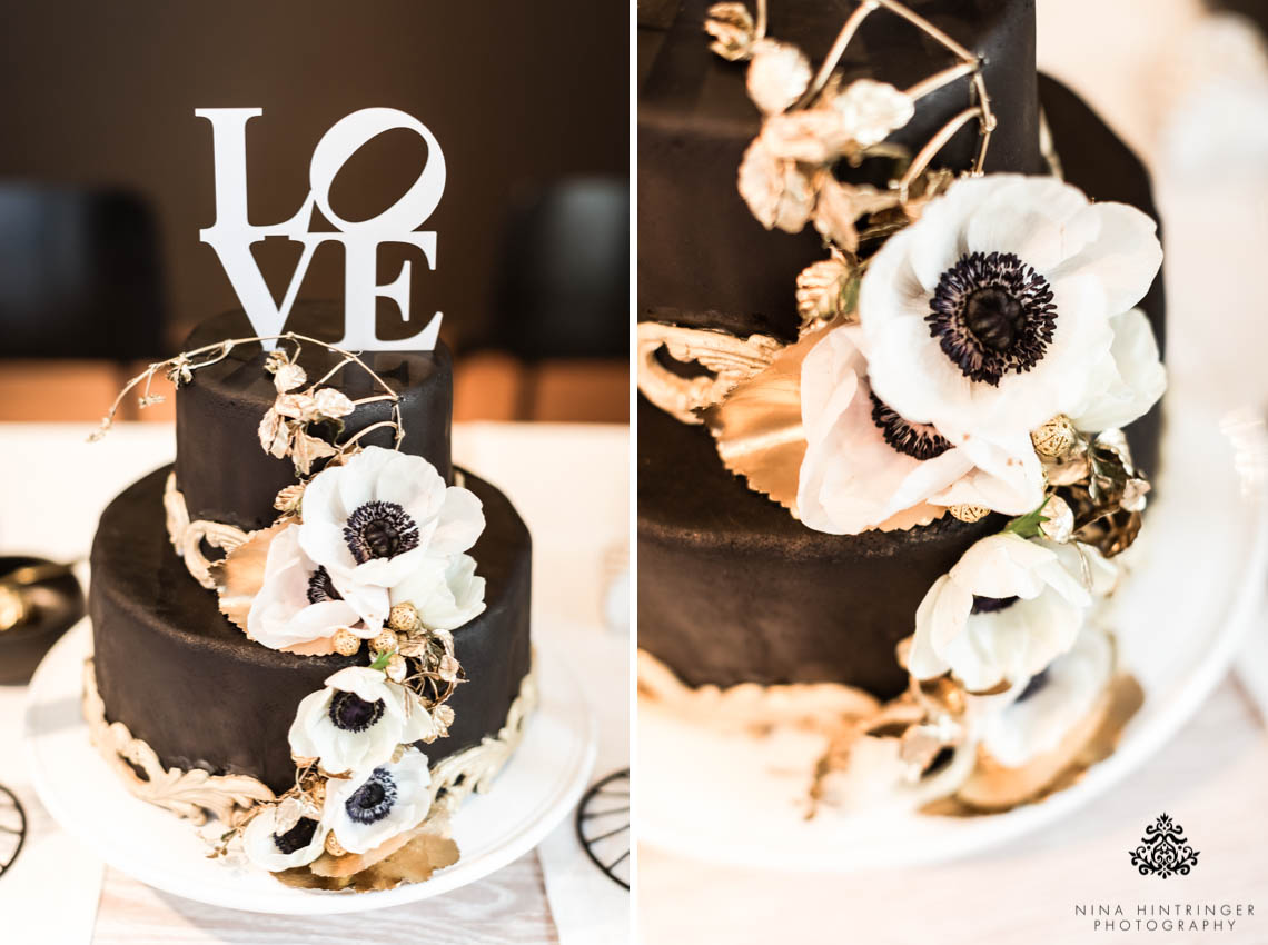 Trendy Black, White and Gold Wedding Stationery, Wedding Cake and Table Decor - Blog of Nina Hintringer Photography - Wedding Photography, Wedding Reportage and Destination Weddings