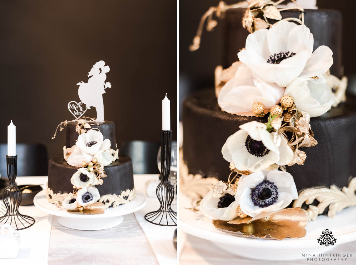 Trendy Black, White and Gold Wedding Stationery, Wedding Cake and Table Decor - Blog of Nina Hintringer Photography - Wedding Photography, Wedding Reportage and Destination Weddings