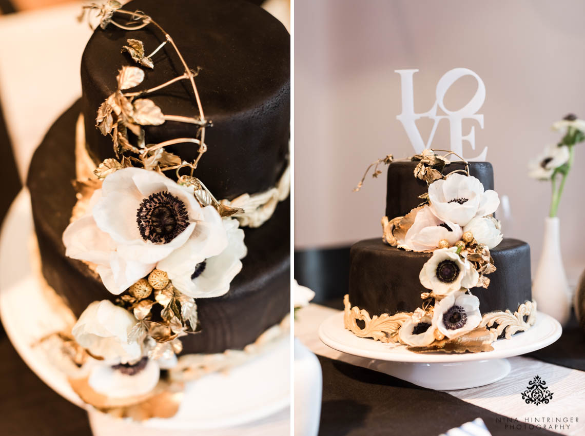 Trendy Black, White and Gold Wedding Stationery, Wedding Cake and Table Decor - Blog of Nina Hintringer Photography - Wedding Photography, Wedding Reportage and Destination Weddings